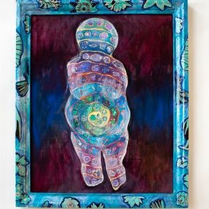 Mother Earth Goddess original painting with frame